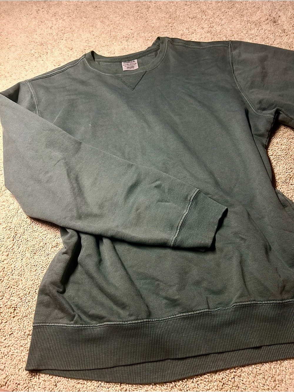 Port & Company Beach Wash Garment-Dyed Crewneck Sweatshirt – Size Large